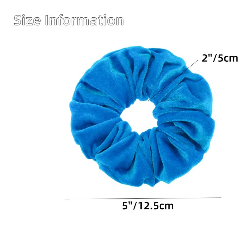 PIDOUDOU 2 Pcs Blue Color Large Size Scrunchies for Women Hair Elastic Bands - Image 2